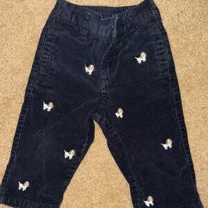 Gymboree - navy corduroy- dog print pants 6-12 months